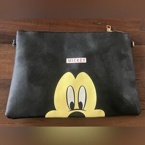 Disney Mickey Mouse Black and Yellow Crossbody Purse Clutch Bag- Straps Included
